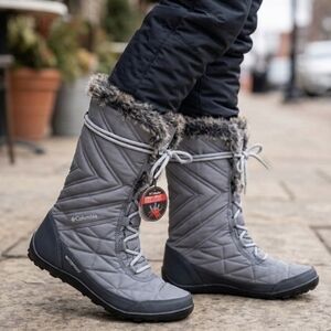 Columbia Minx Mid III Winter Boots Size 10 Gray Waterproof Omni-Heat 200g NWT